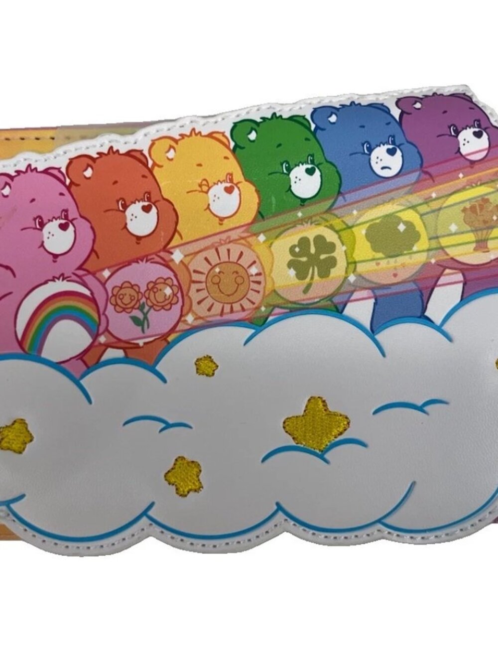 Loungefly Care Bears Wallet Care Bear Stare Cloud Hard Tag Zip Around New